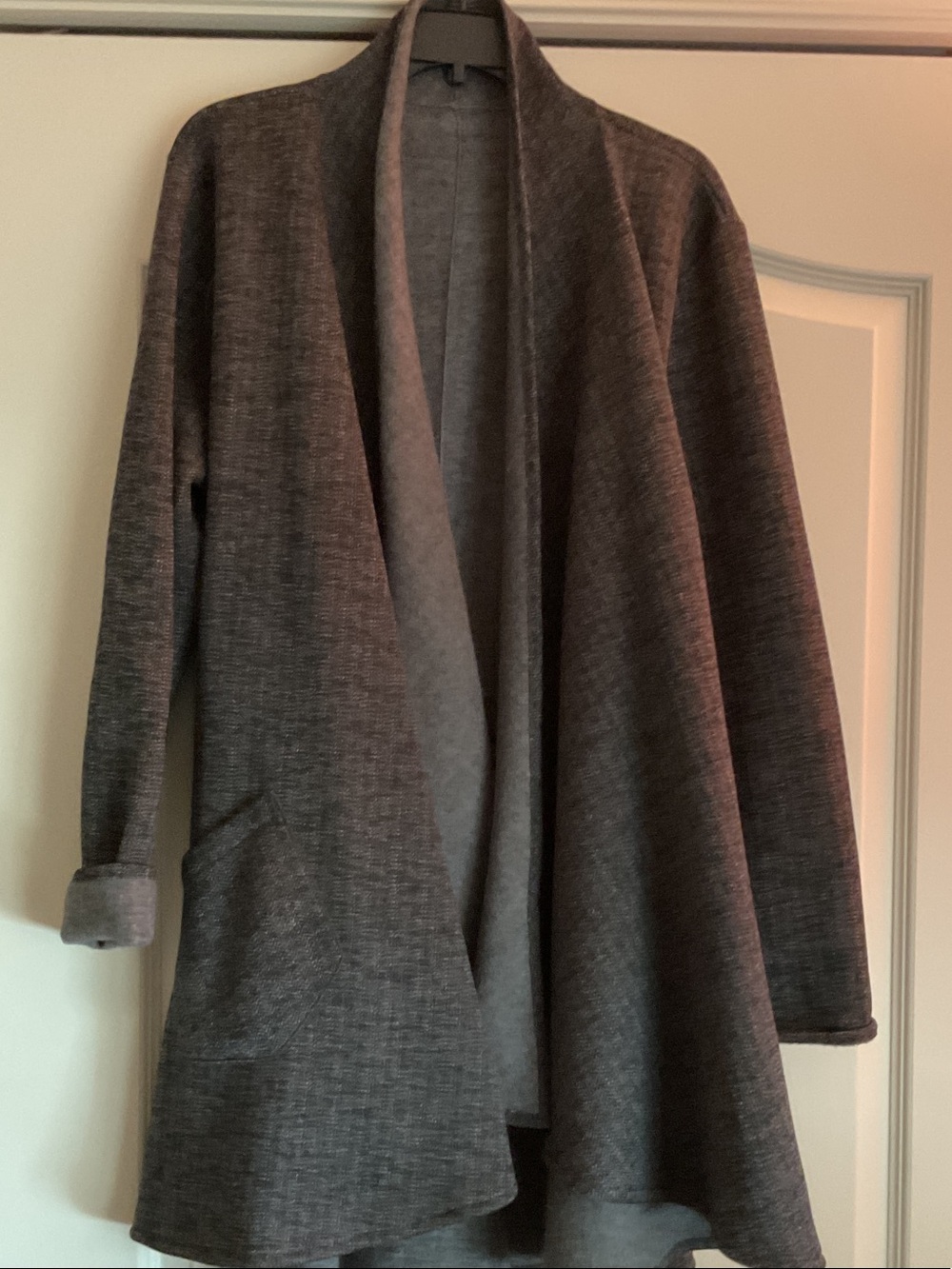 Women’s Open-Front Shawl Collar Sweater Cardigan - Gray